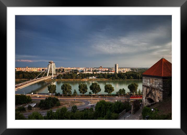 Bratislava Capital City Skyline in Slovakia Framed Mounted Print by Artur Bogacki