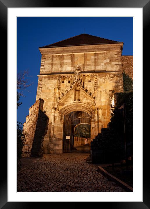 Sigismund Gate to Bratislava Castle at Night Framed Mounted Print by Artur Bogacki