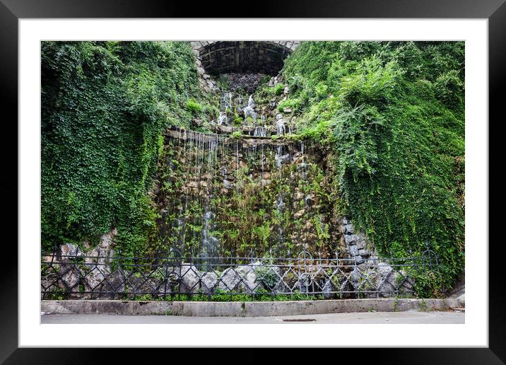 Gellert Hill Waterfall in Budapest Framed Mounted Print by Artur Bogacki