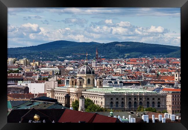 Vienna City Cityscape With Natural History Museum Framed Print by Artur Bogacki