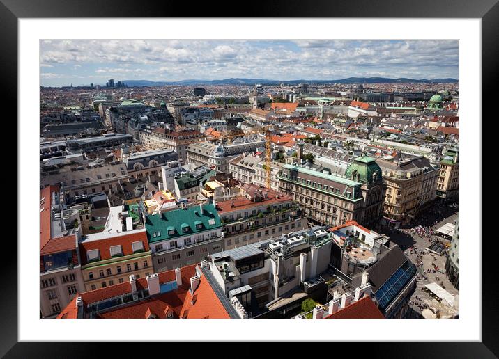 City of Vienna Cityscape in Austria Framed Mounted Print by Artur Bogacki