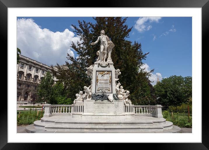 Mozart Monument in Vienna Framed Mounted Print by Artur Bogacki