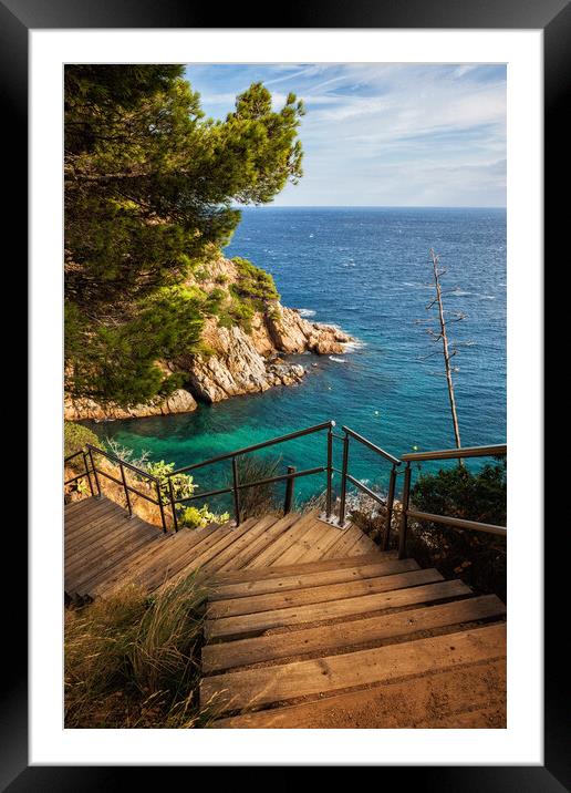 Wooden Stairs To The Sea Framed Mounted Print by Artur Bogacki