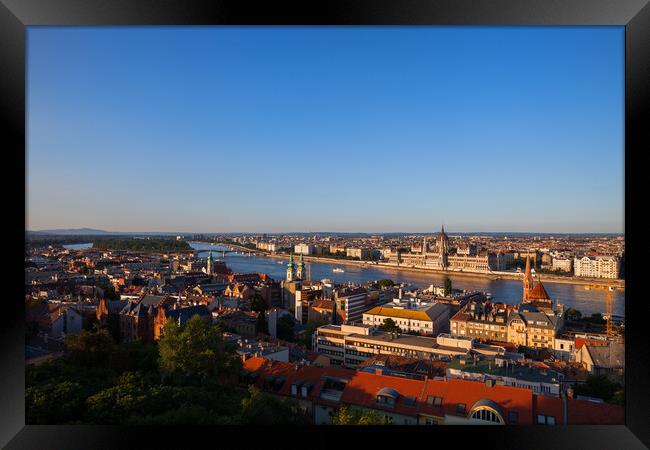 Budapest City at Sunset Framed Print by Artur Bogacki