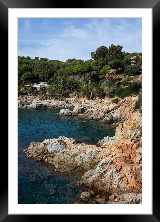 Coastline of Mediterranean Sea in Lloret de Mar Framed Mounted Print by Artur Bogacki