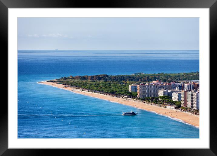 Long Beach in Blanes Town On Costa Brava Framed Mounted Print by Artur Bogacki