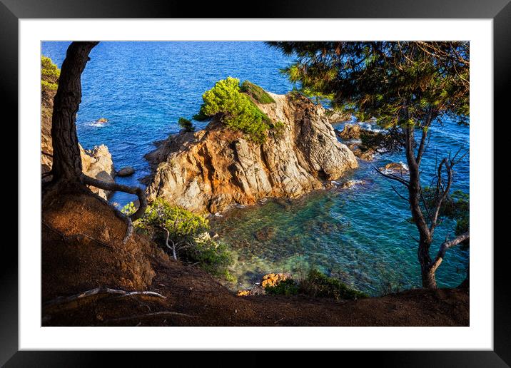 Sea Bay With Islet On Costa Brava In Spain Framed Mounted Print by Artur Bogacki