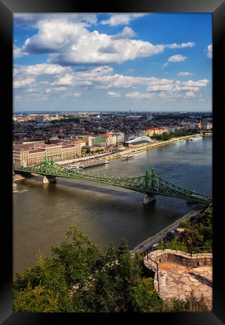 Budapest City At Danube River Framed Print by Artur Bogacki