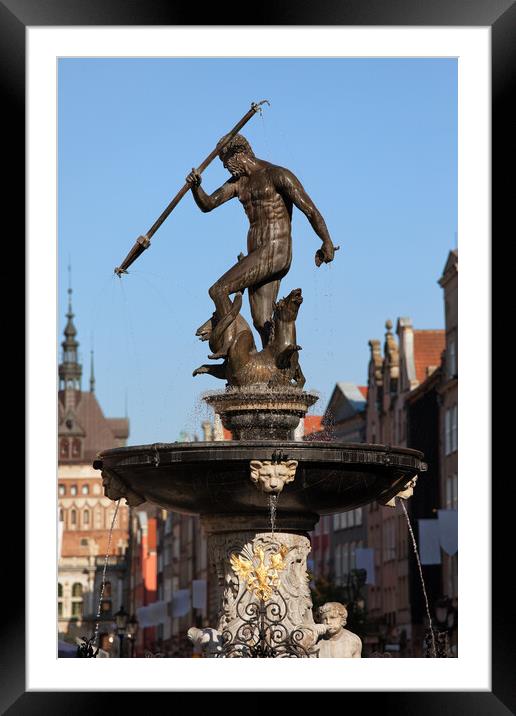Neptune Fountain In Gdansk Framed Mounted Print by Artur Bogacki