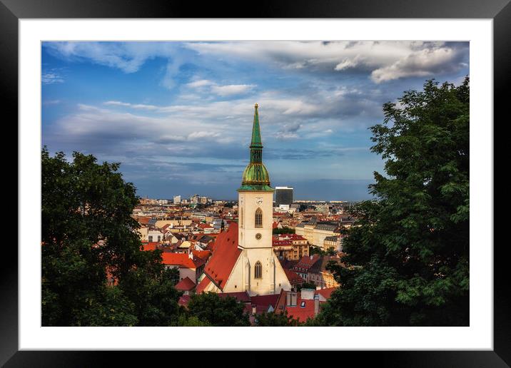 Bratislava City at Sunset in Slovakia Framed Mounted Print by Artur Bogacki