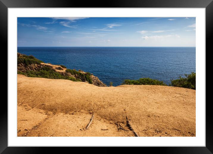 Cliff Top Terrace at Mediterranean Sea in Spain Framed Mounted Print by Artur Bogacki