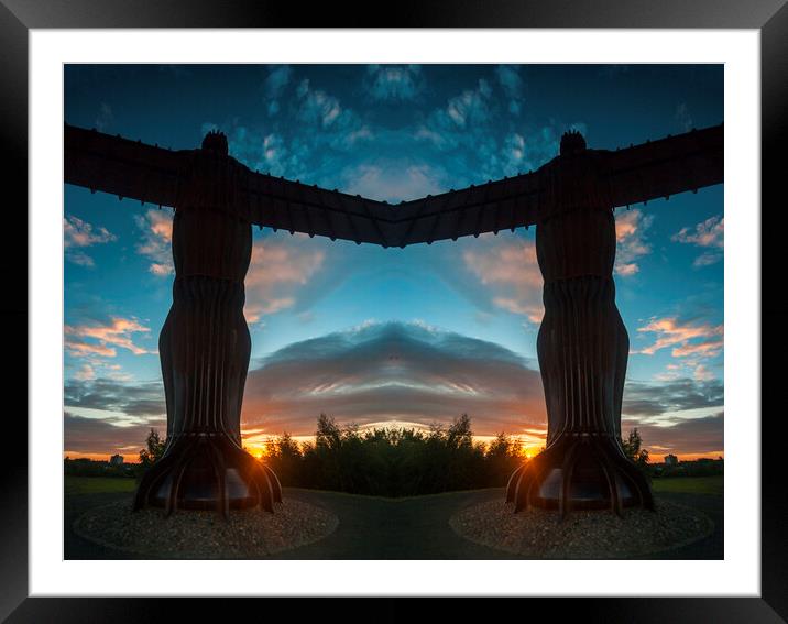 Angel of the North – photo manipulation Framed Mounted Print by David Graham