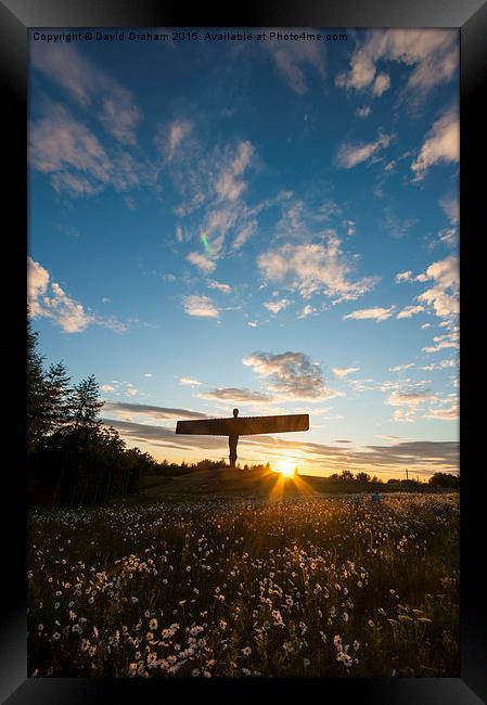 The Angel of the North at Sunset Framed Print by David Graham