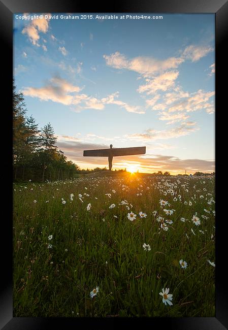 The Angel of the North at Sunset Framed Print by David Graham