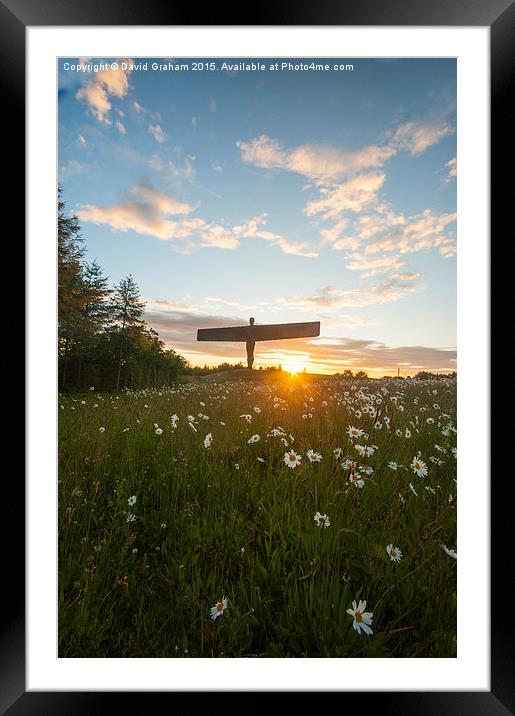 The Angel of the North at Sunset Framed Mounted Print by David Graham