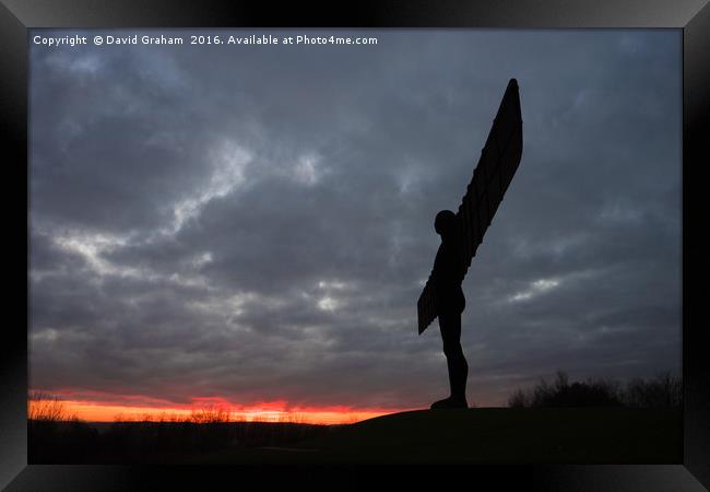 The Angel of the North, Gateshead - Sunset Framed Print by David Graham