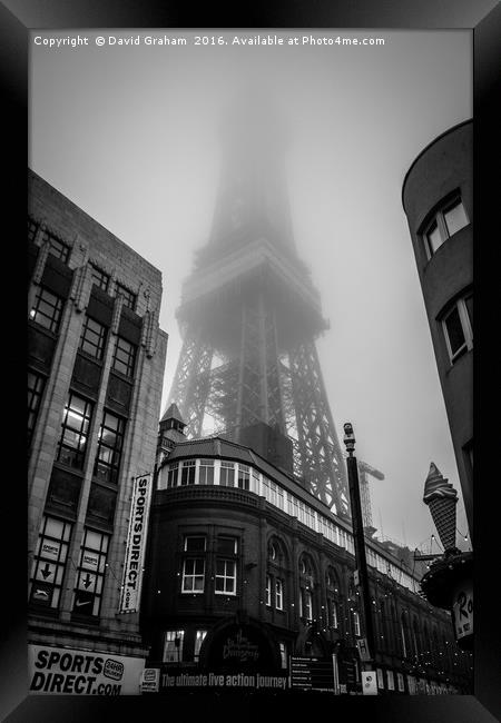 Blackpool Tower in the mist Framed Print by David Graham