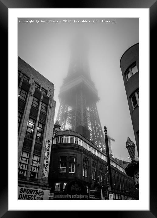 Blackpool Tower in the mist Framed Mounted Print by David Graham