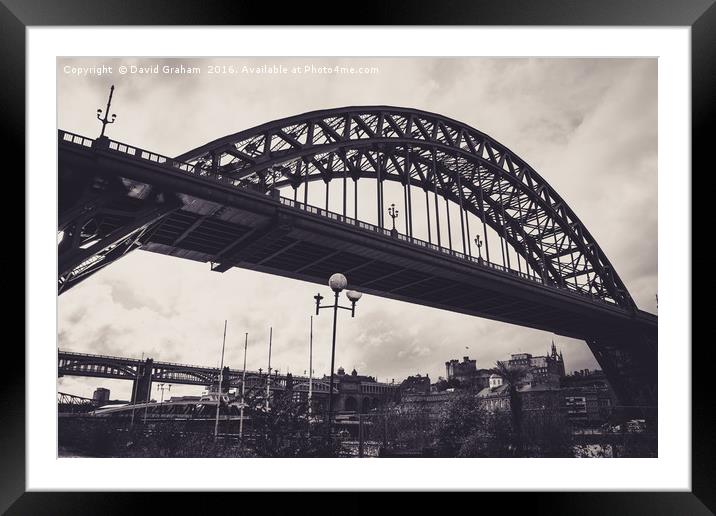 Tyne Bridge - Newcastle Framed Mounted Print by David Graham