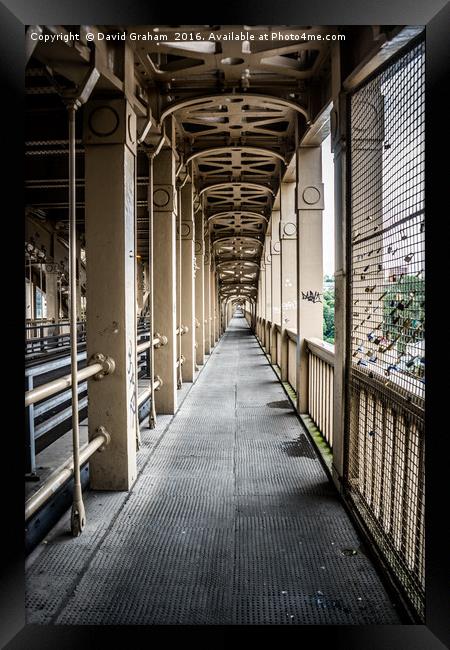 High Level bridge walkway Framed Print by David Graham