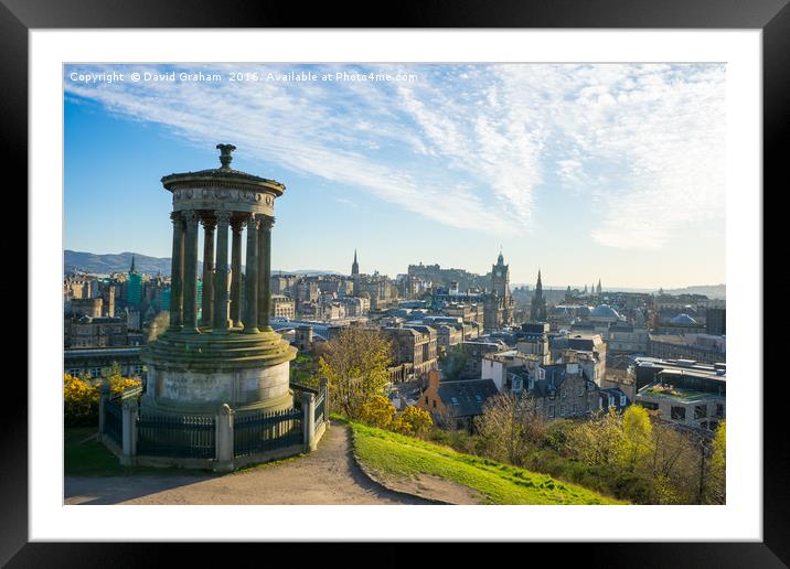 Dugald Stewart Monument - Edinburgh Framed Mounted Print by David Graham