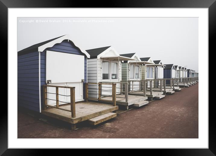 Beach huts - St Annes Beach Blackpool Framed Mounted Print by David Graham