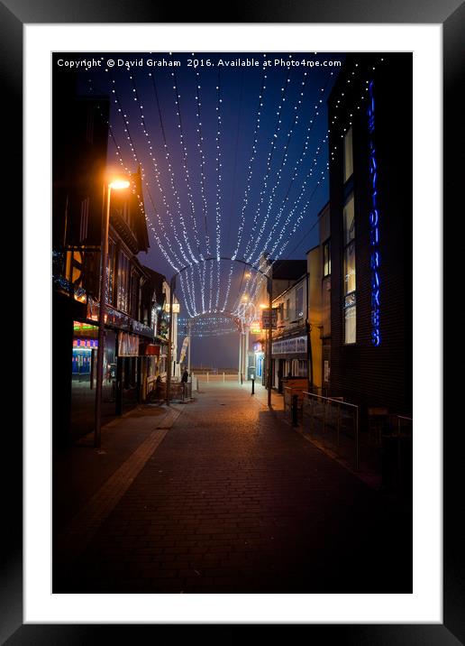 Back Alley during Blackpool illuminations Framed Mounted Print by David Graham
