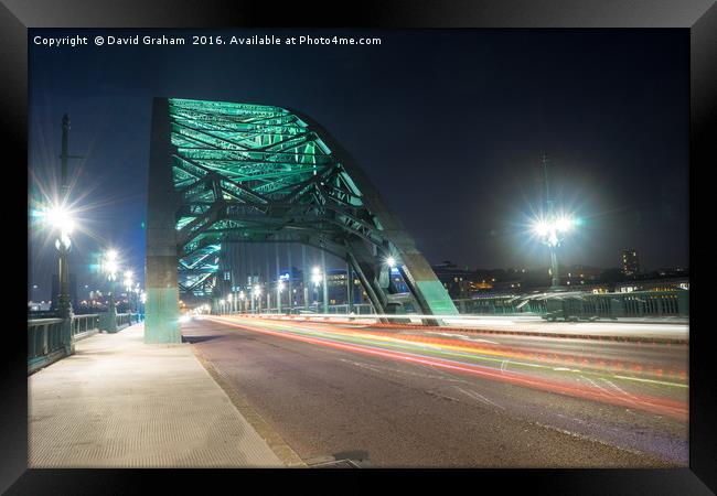 Tyne Bridge at night Framed Print by David Graham