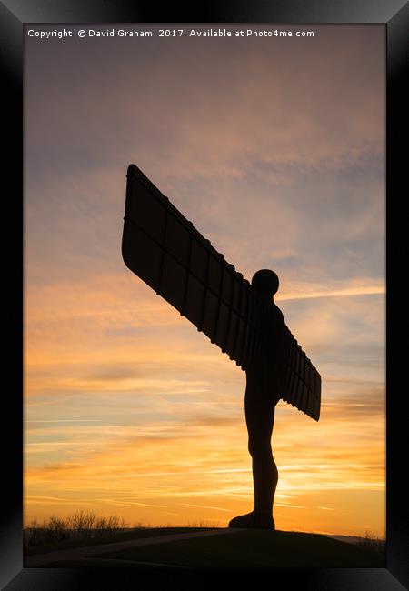 The Angel of the North, Gateshead - sunset  Framed Print by David Graham