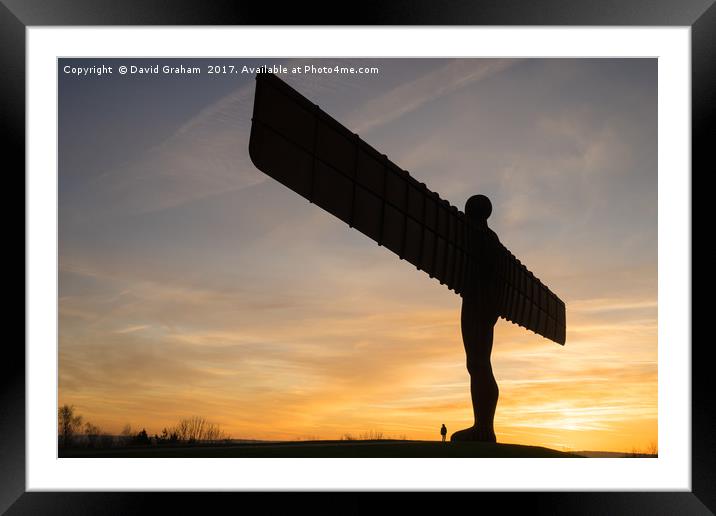 The Angel of the North, Gateshead - Sunset Framed Mounted Print by David Graham