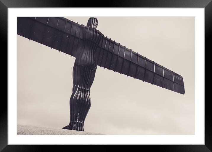 Angel of the North in the snow  Framed Mounted Print by David Graham