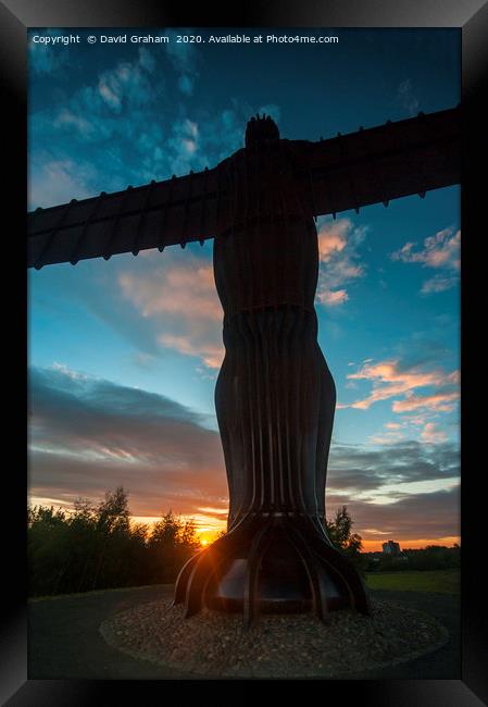 Angel of the North at sunset Framed Print by David Graham
