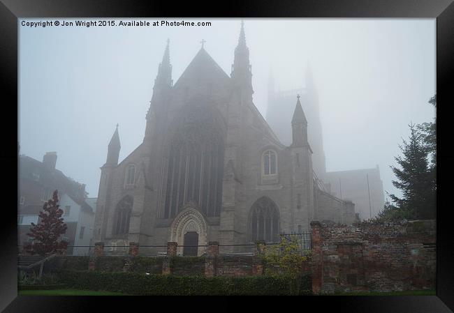  Worcester Cathedral in the Morning Mist Framed Print by WrightAngle Photography
