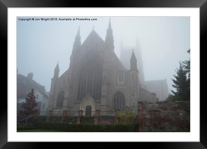  Worcester Cathedral in the Morning Mist Framed Mounted Print by WrightAngle Photography