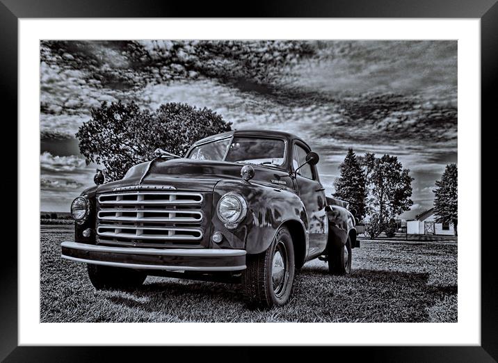 Vintage Studebaker Truck Framed Mounted Print by Sarah Ball