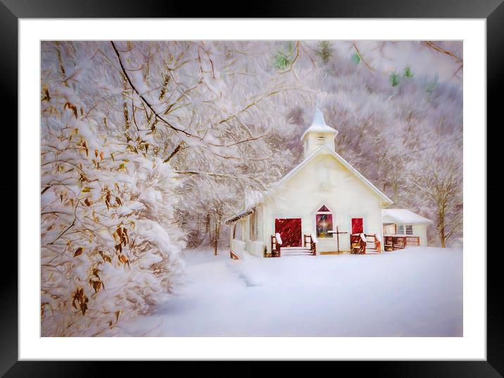 Little Country Church Framed Mounted Print by Sarah Ball