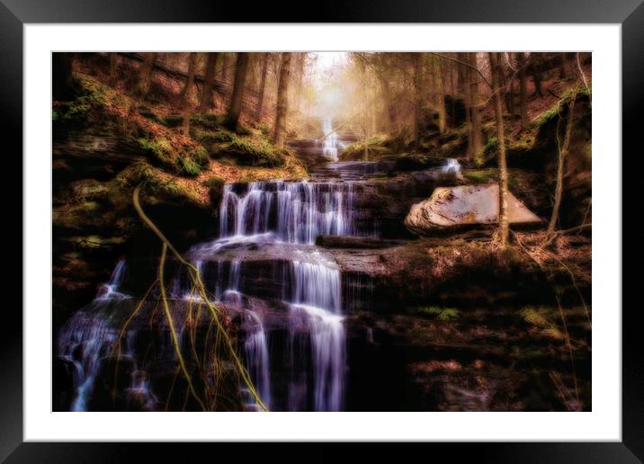 Dreamy Mysterious Waterfall Framed Mounted Print by Sarah Ball