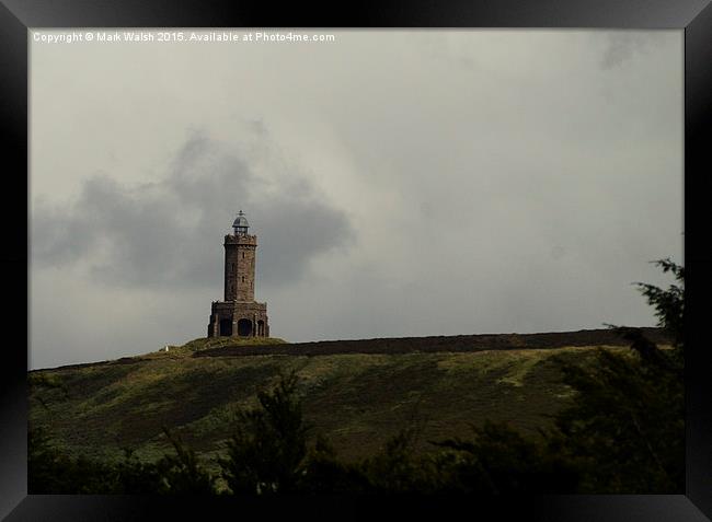  Darwen Tower from Roddlesworth lower reservoir Framed Print by Mark Walsh