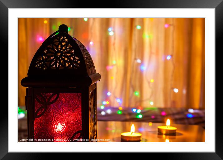 Ramadan lantern and lights Framed Mounted Print by Robinson Thomas