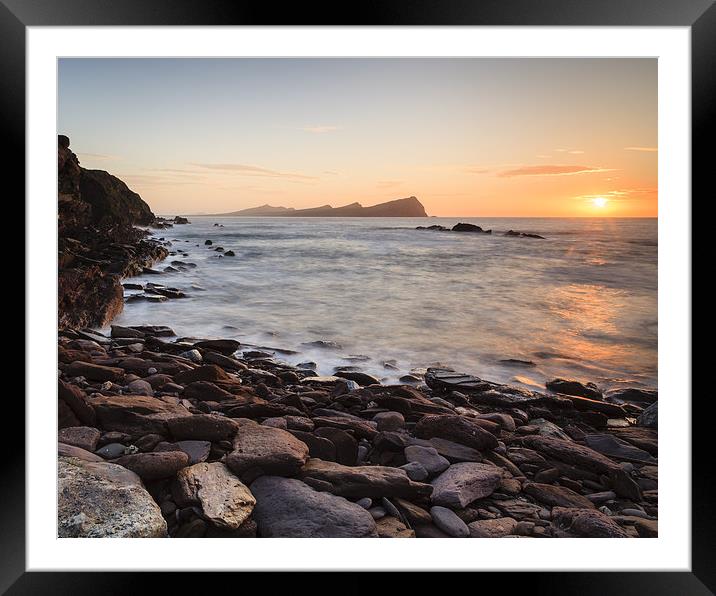  Dooneen Pier Sunset 1 Framed Mounted Print by Graham Daly