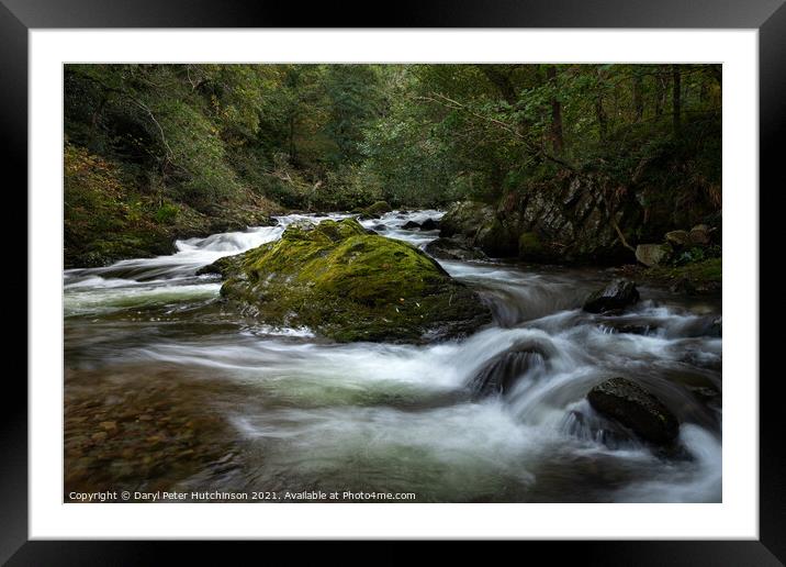 The East Lyn River near Watersmeet, Lynmouth. Devon Framed Mounted Print by Daryl Peter Hutchinson