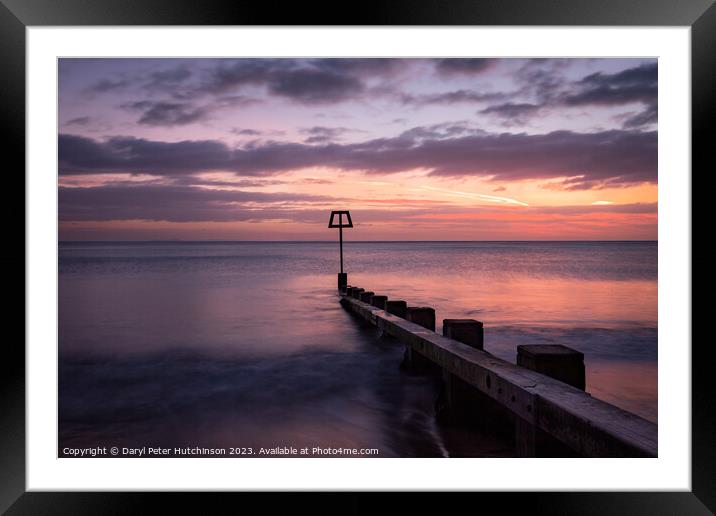 Sunrise over Swanage Beach Framed Mounted Print by Daryl Peter Hutchinson