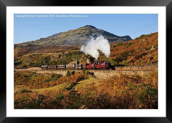 Snowdonian autumn steam Framed Mounted Print by Daryl Peter Hutchinson