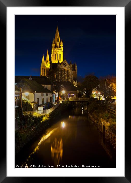 Truro Cathedral by night Framed Mounted Print by Daryl Peter Hutchinson