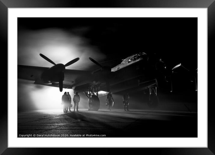 A safe return. The aircrew of a Lancaster bomber Framed Mounted Print by Daryl Peter Hutchinson
