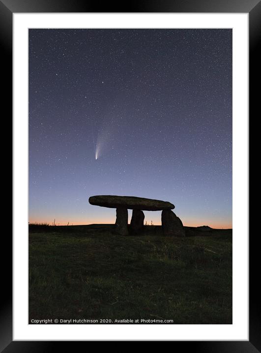 A sign? Comet Neowise over Lanyon Quoit Framed Mounted Print by Daryl Peter Hutchinson