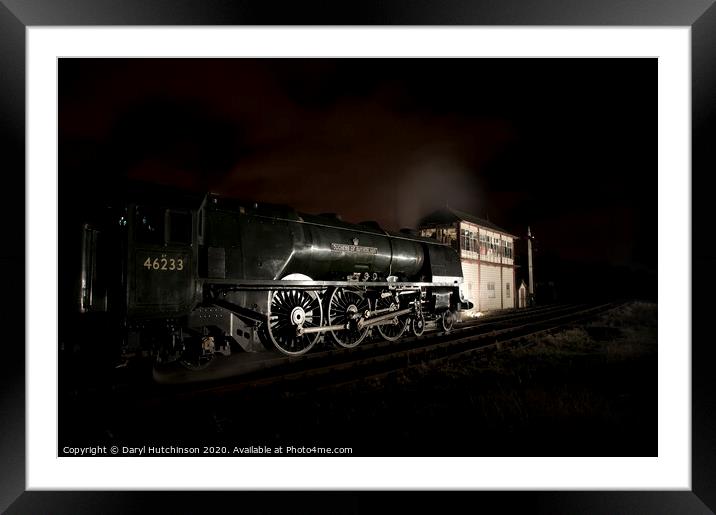 Waiting to cross the border with steam locomotive  Framed Mounted Print by Daryl Peter Hutchinson