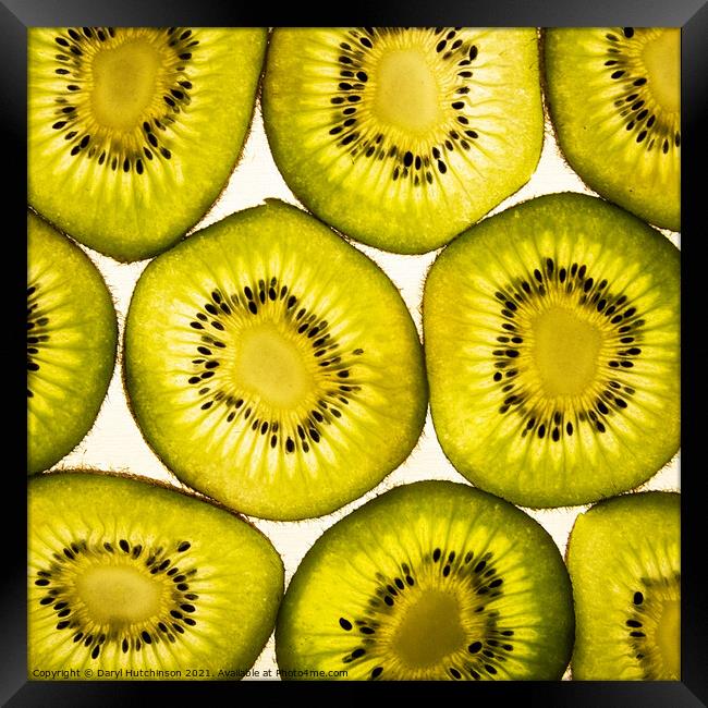 A close up of a kiwi fruit  Framed Print by Daryl Peter Hutchinson