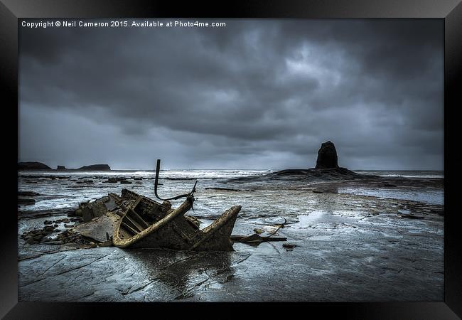  Saltwick Bay Wreck Framed Print by Neil Cameron