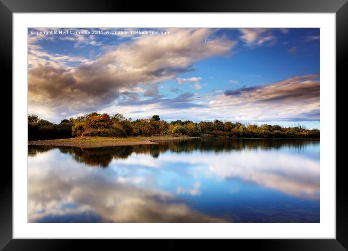   The Mere in Autumn  Framed Mounted Print by Neil Cameron